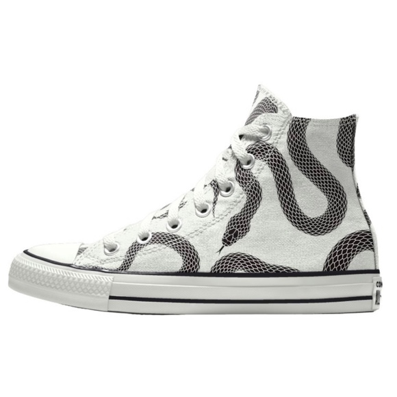 Converse Chuck Taylor All Star High Snake Custom White Black size 13 NEW - Picture 1 of 6